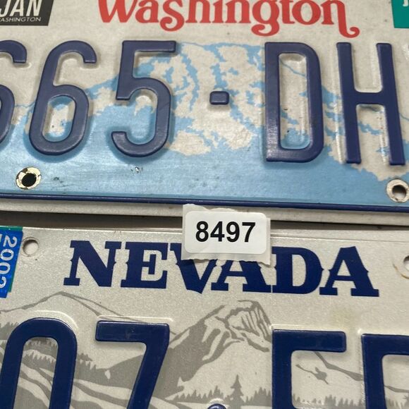 US State American State Nevada & Washington Motor Vehicle License Plate Lot of 2 - Picture 7 of 8